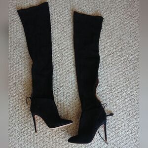 Aquazzura All I Need Over the Knee Stiletto black Boots size 36